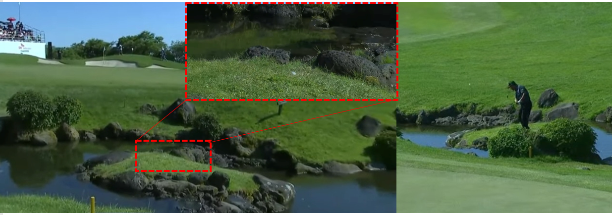 2024년 KPGA SK텔레콤 오픈 연장 1차전, 최경주 세컨샷 위치와 어프로치 출처 JTBC골프