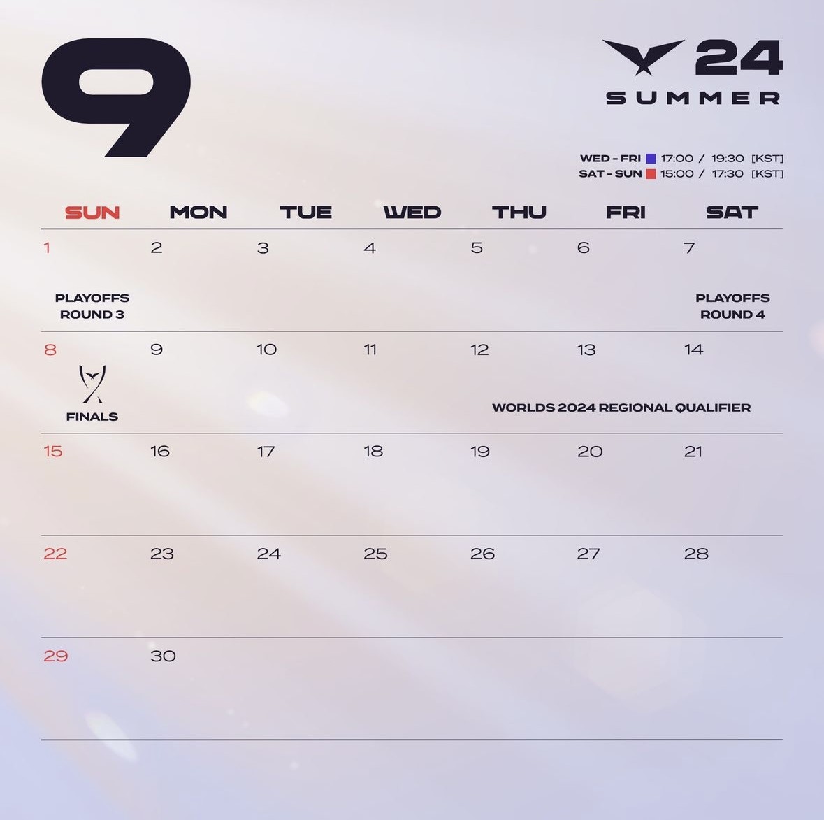 2024 LCK 서머 9월 일정