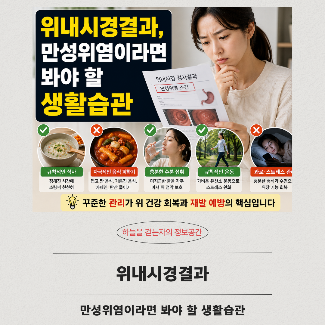 위내시경결과, 만성위염이라면 봐야 할 생활습관