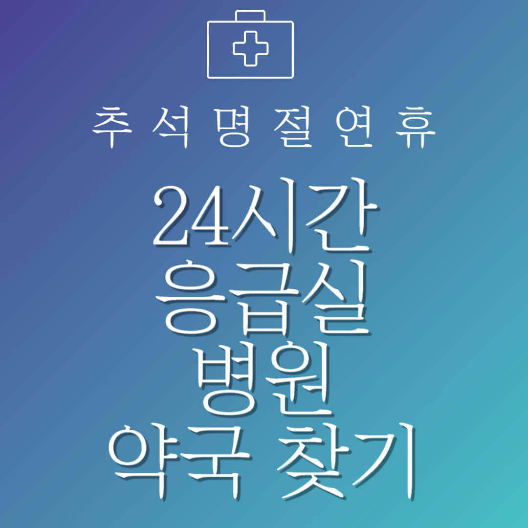 추석 명절 연휴 전국 응급실 병원 약국 찾기