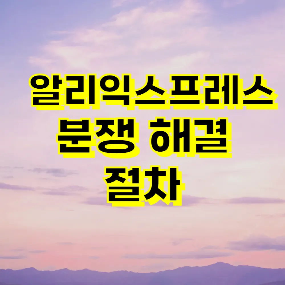알리익스프레스 분쟁 해결 절차