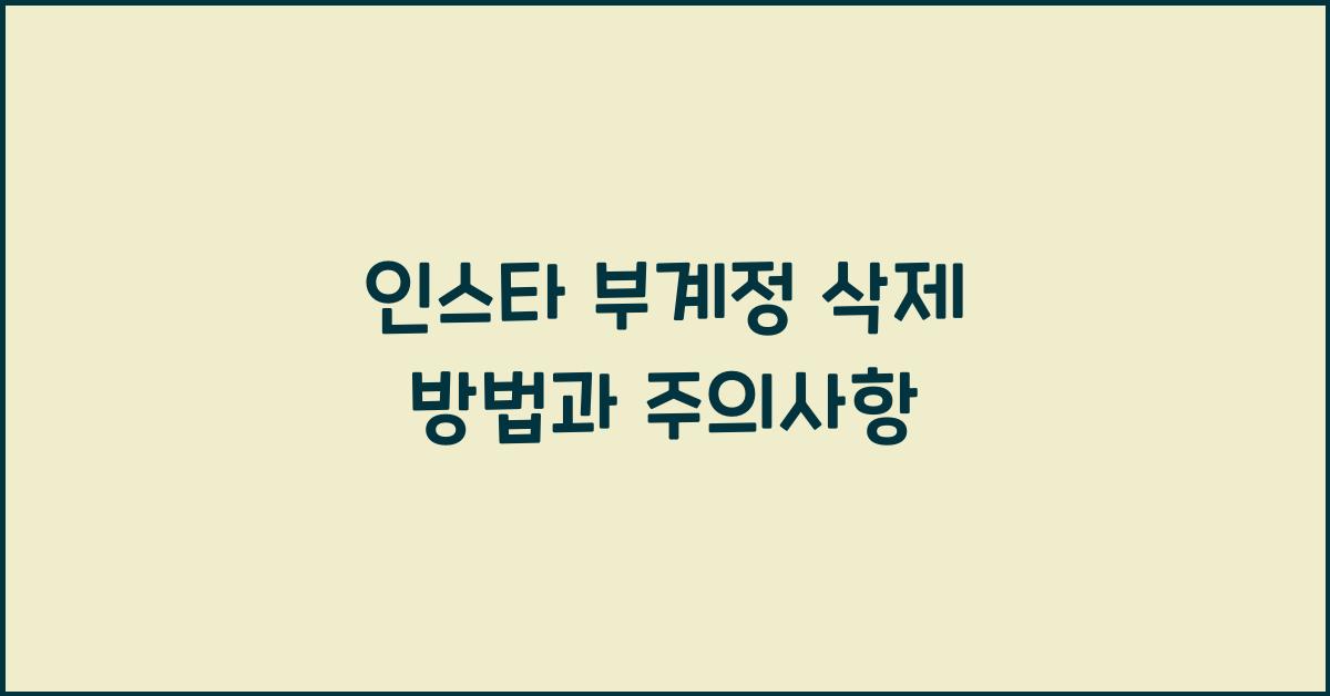 인스타 부계정 삭제
