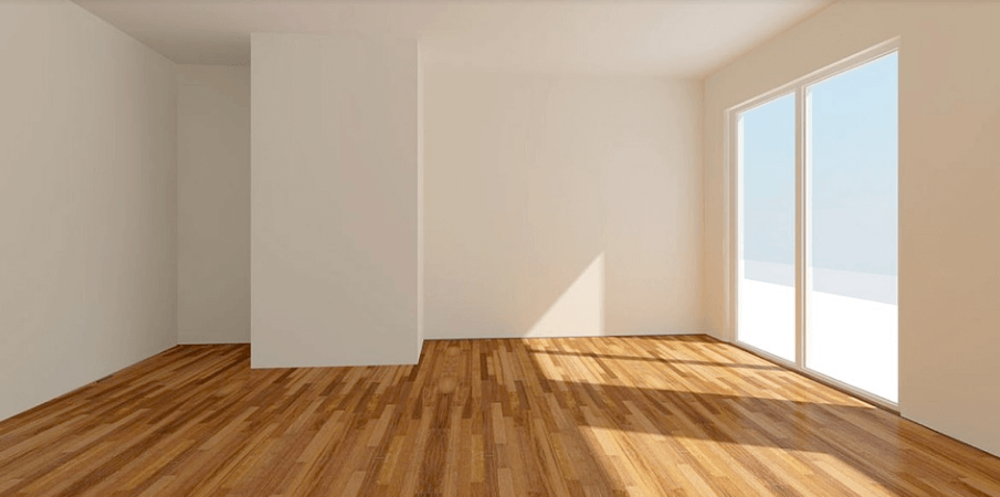 아무런 가구가 없는 비어 있는 거실의 모습