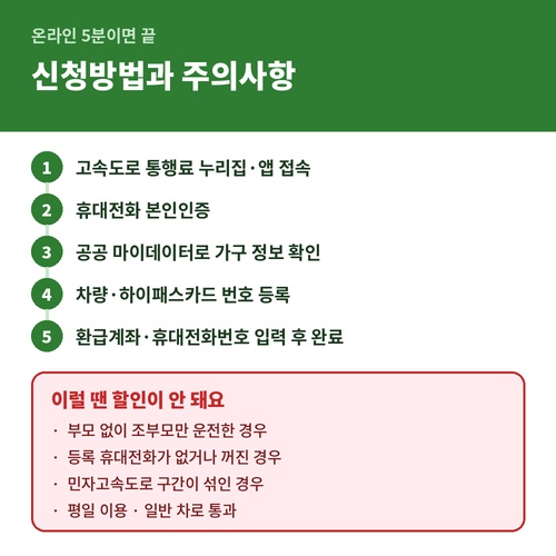 온라인 신청 5단계와 할인이 안 되는 경우