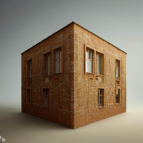 벽돌로 지어진 네모집