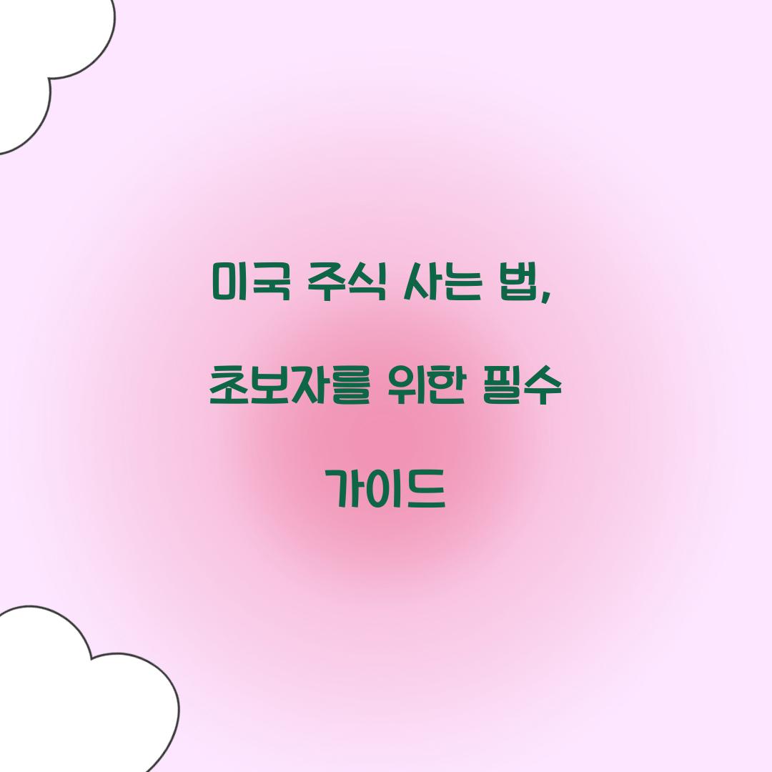 미국 주식 사는 법