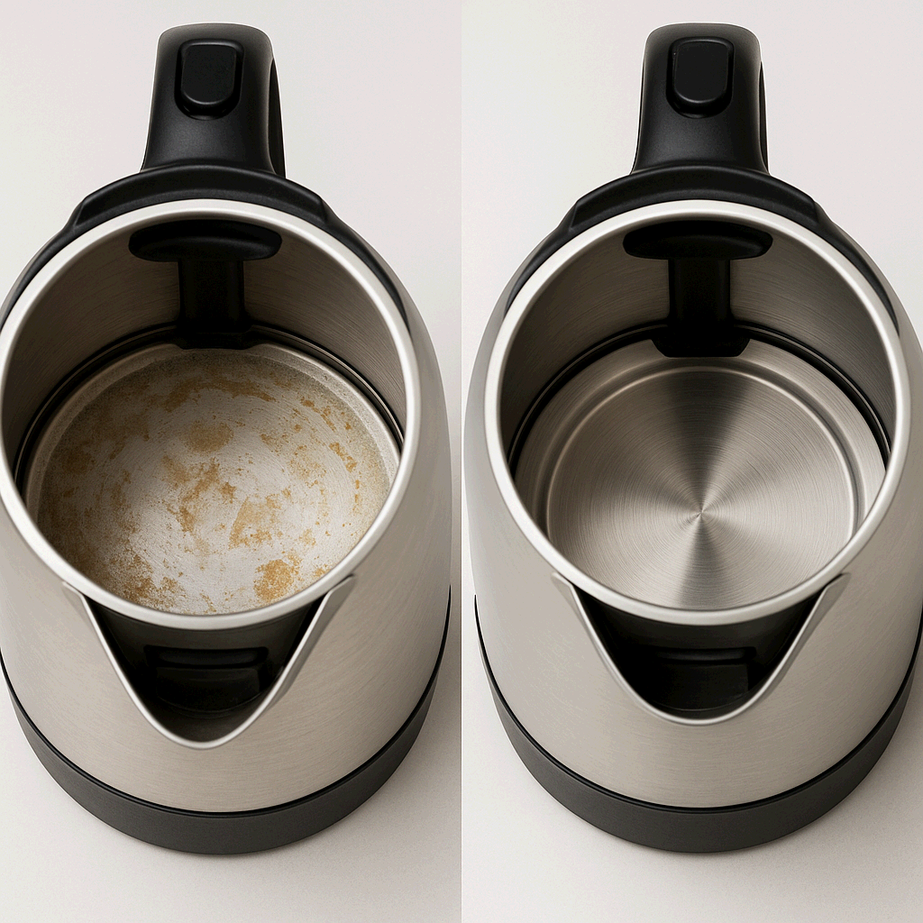 식탁 위 전기포트·전기주전자 내부 청소와 물때 제거법