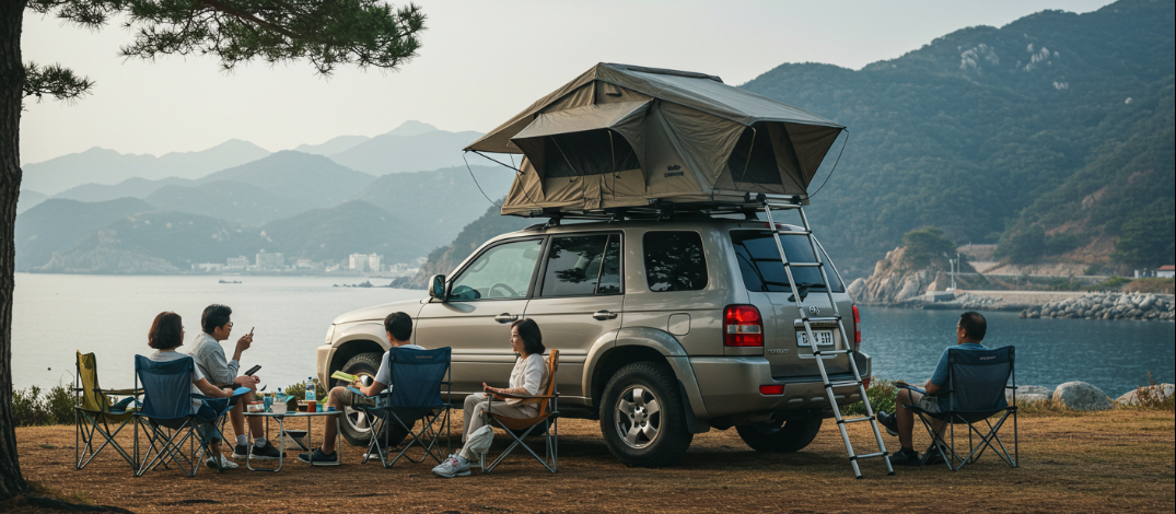 차박하고 있는 모습