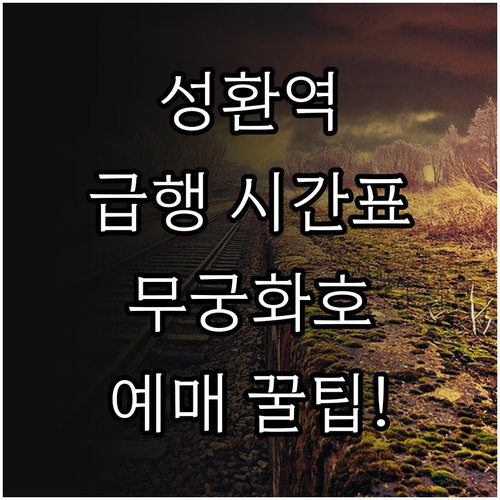 성환역 1호선 급행 시간표와 무궁화호..