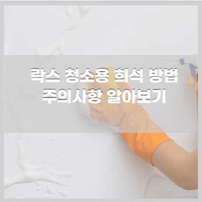 락스 청소할때 물과 희석하는 방법
