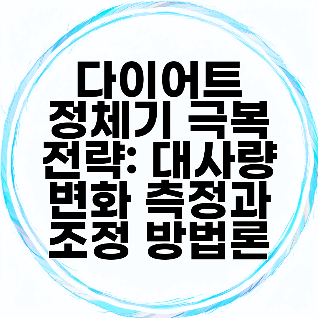 다이어트 정체기 극복 전략 대사량 변화 측정과 조정 방법론