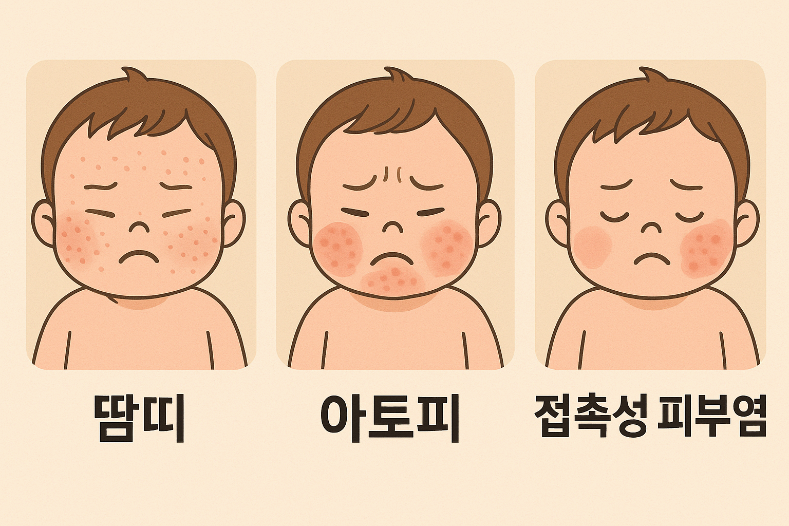 땀띠 vs 아토피 vs 접촉성 피부염