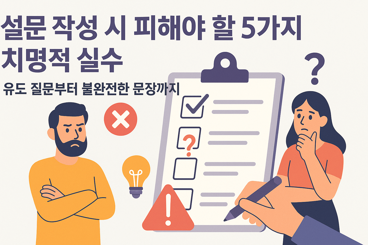 설문 작성 시 피해야 할 5가지 치명적 실수 관련 이미지