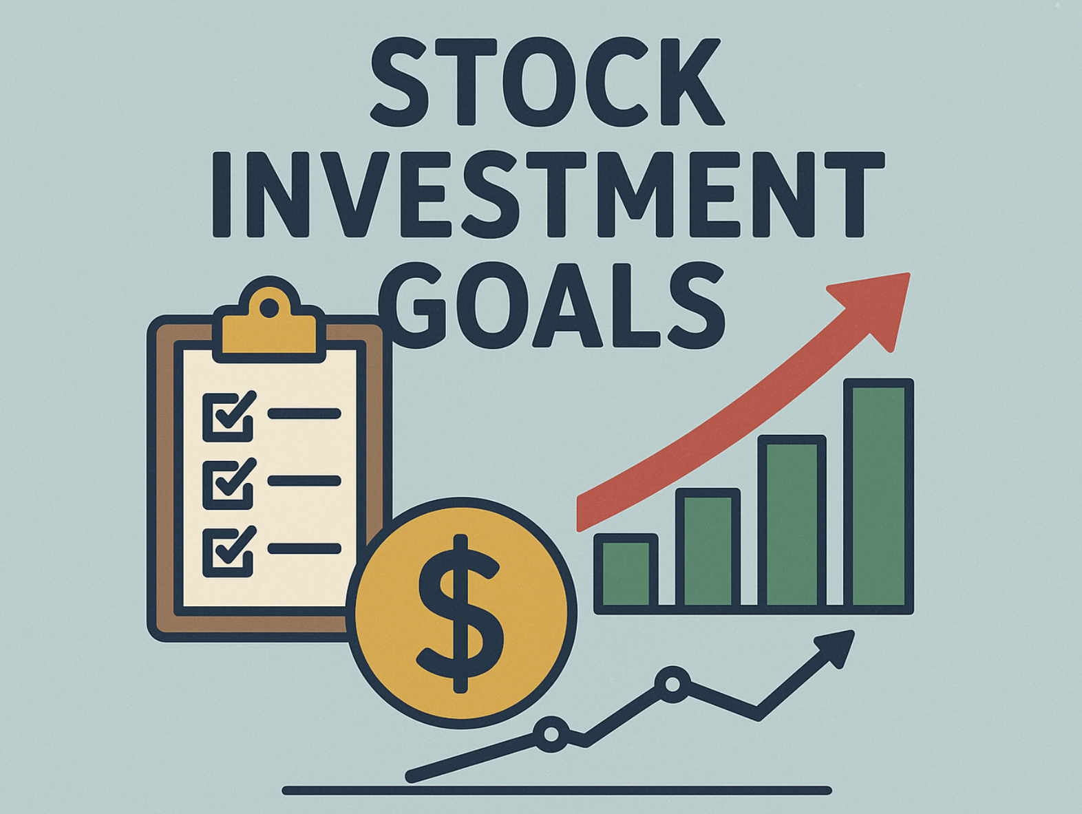 주식 투자 목표 개념을 차트와 화살표로 도식화