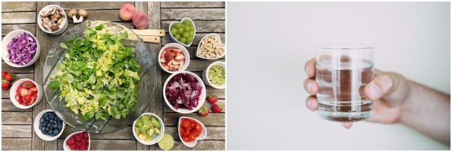 채소와 물 사진