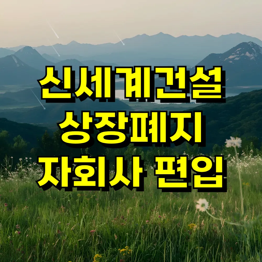 신세계건설 상장폐지 자회사 편입