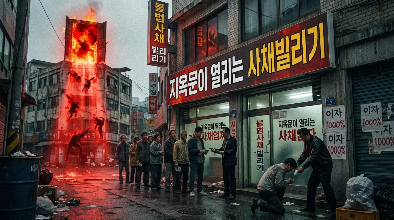 지옥문이 열리는 사채 빌리기 불법 사채업자 이자 현실