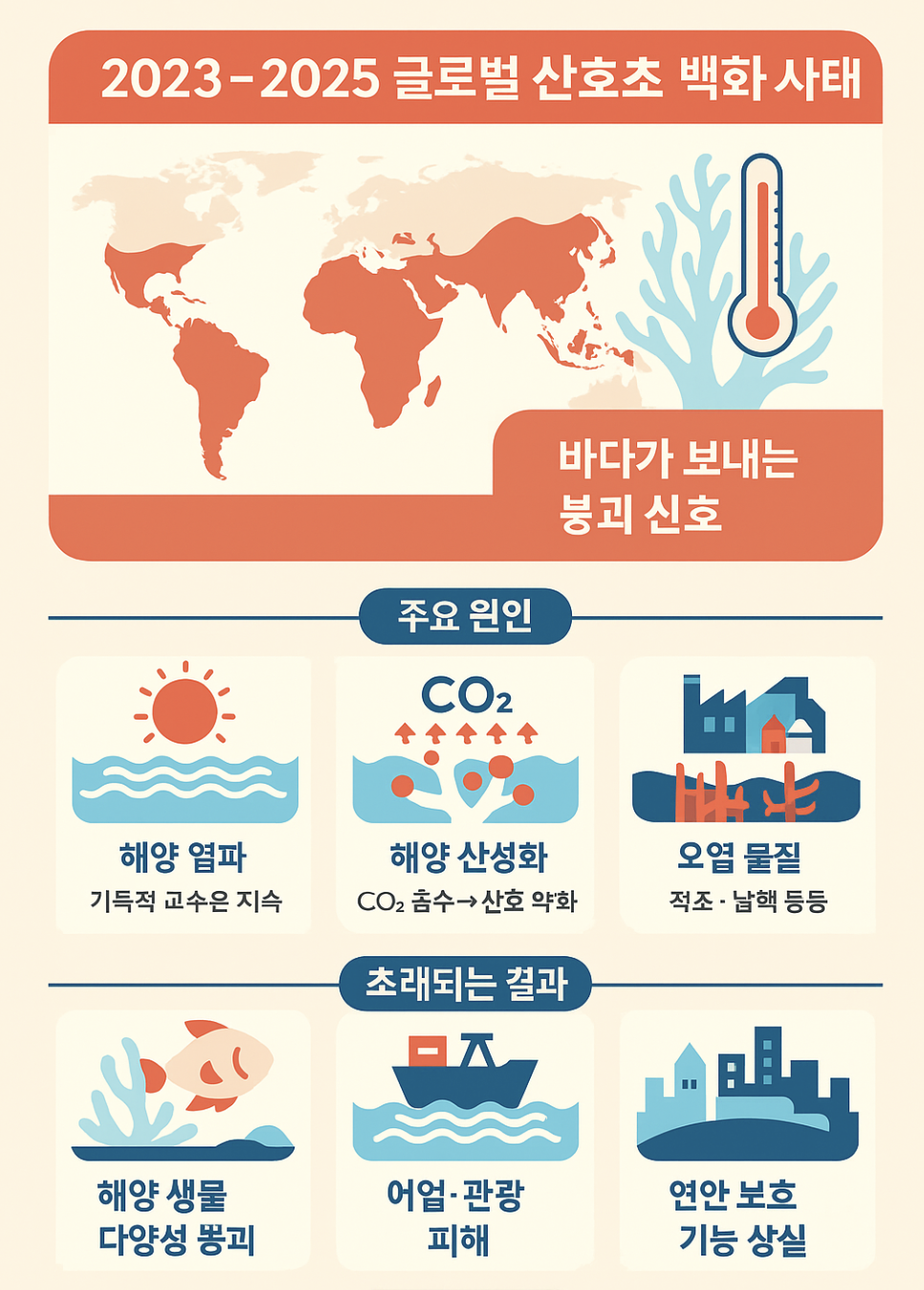 2023&ndash;2025 글로벌 산호초 백화 사태: 바다가 보내는 붕괴 신호