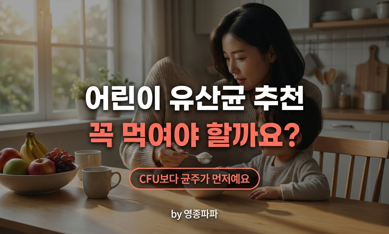 아이에게 영양제를 챙겨주는 부모