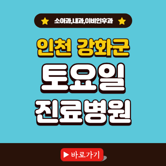 인천 강화군 토요일 진료 병원 찾기 ❘ 주말 문여는 소아과, 내과, 이비인후과 리스트