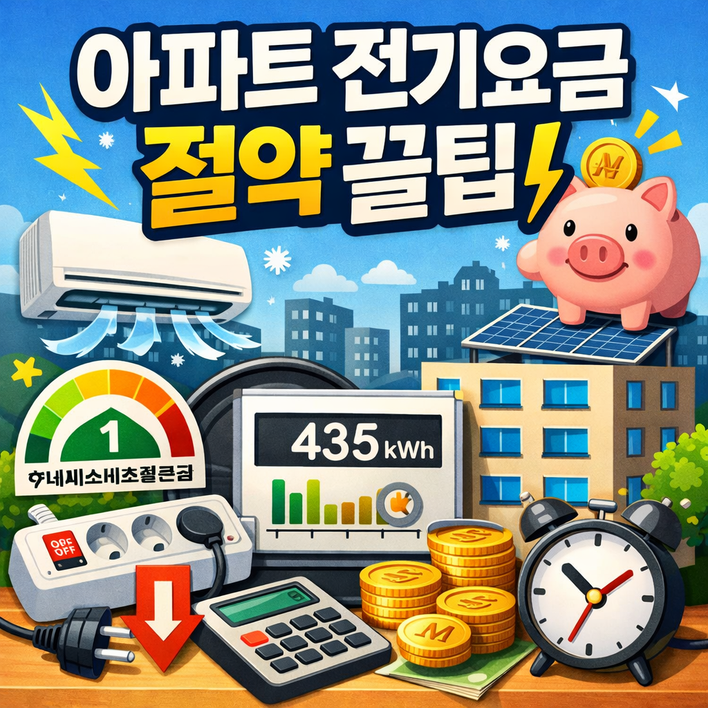 아파트 전기요금 누진제 구조부터 에어컨, 대기전력 차단까지 실생활에서 바로 적용 가능한 절약 방법을 정리했어요. 관리비 폭탄을 막는 현실적인 전기세 아끼는 전략을 확인해보세요.