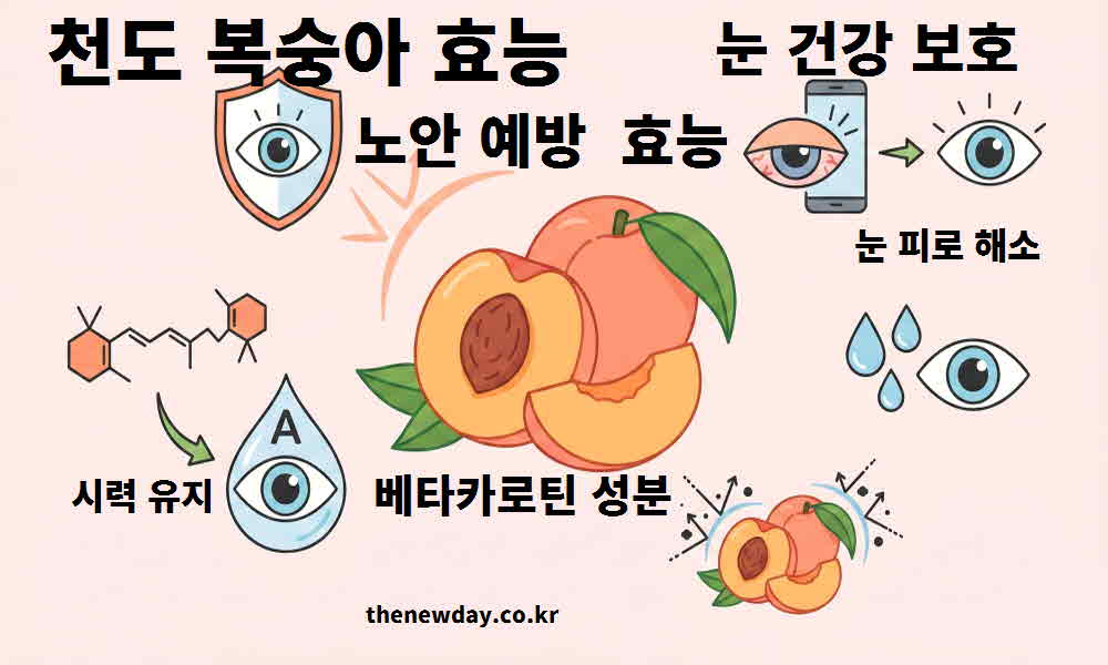 천도 복숭아 효능 눈 건강 보호 노안 예방