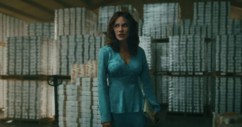 마약을 배경으로 서 있는 그리셀다