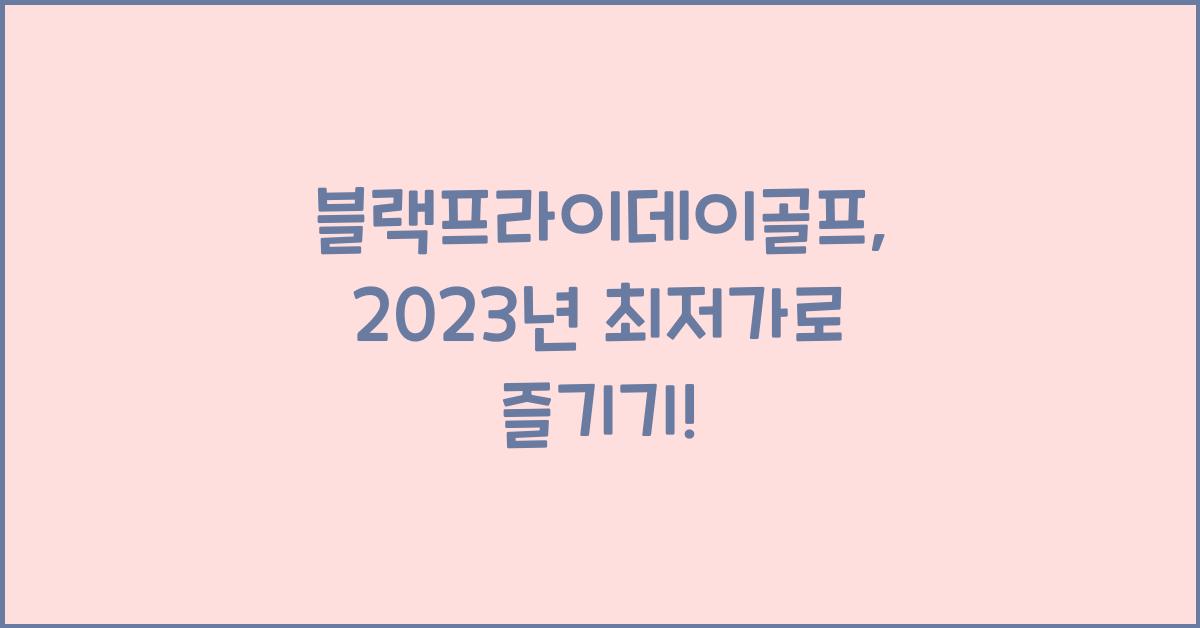 블랙프라이데이골프