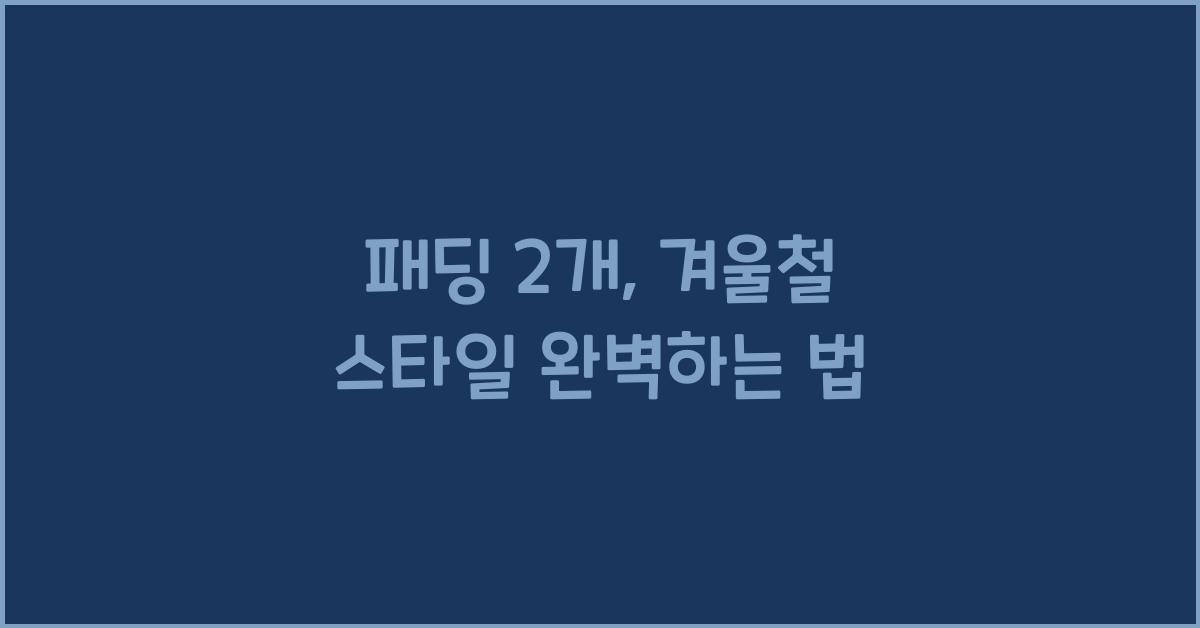 패딩 2개