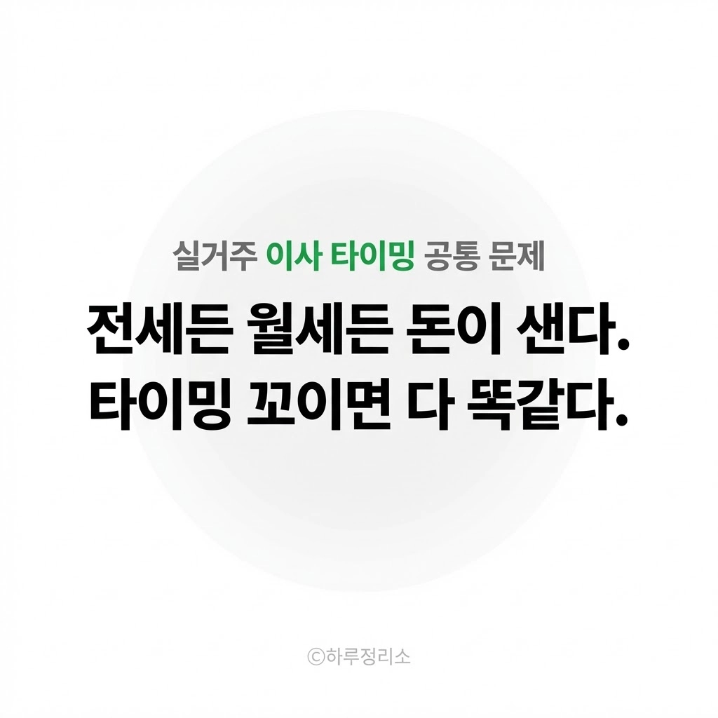 이사 타이밍이 꼬이면 돈이 새는 구조, 전세&middot;월세 모두 똑같습니다