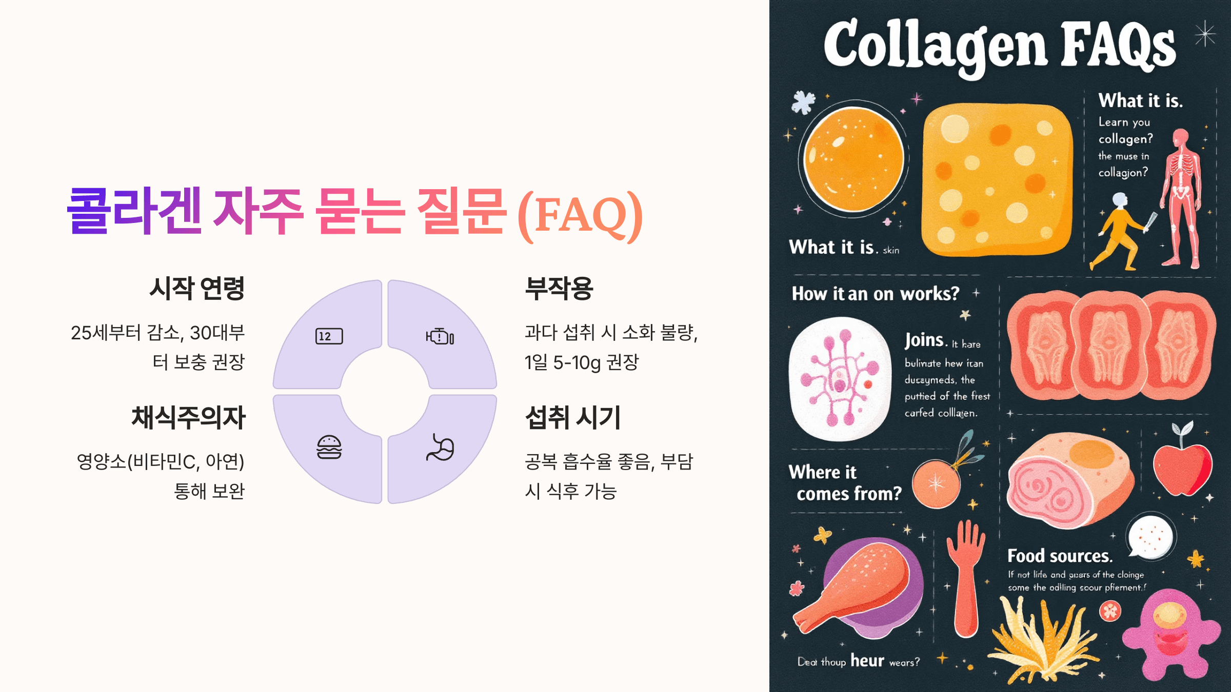 콜라겐 많은 음식 사진입니다.