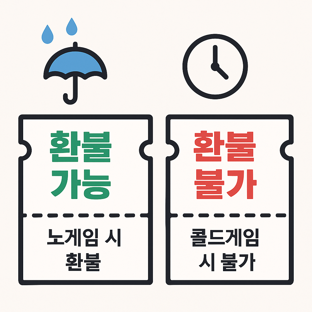 야구 우천취소 환불