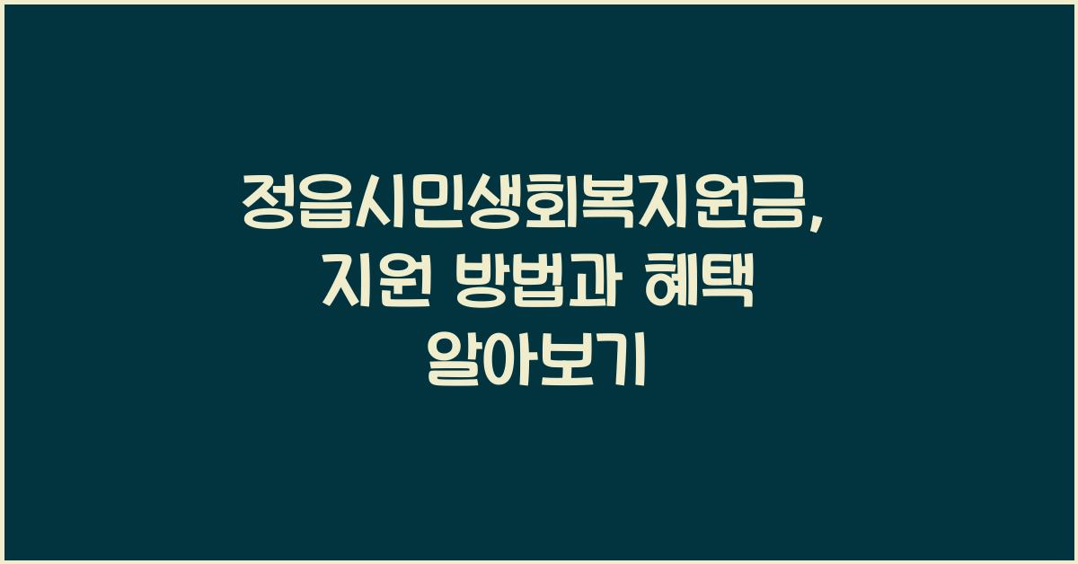정읍시민생회복지원금