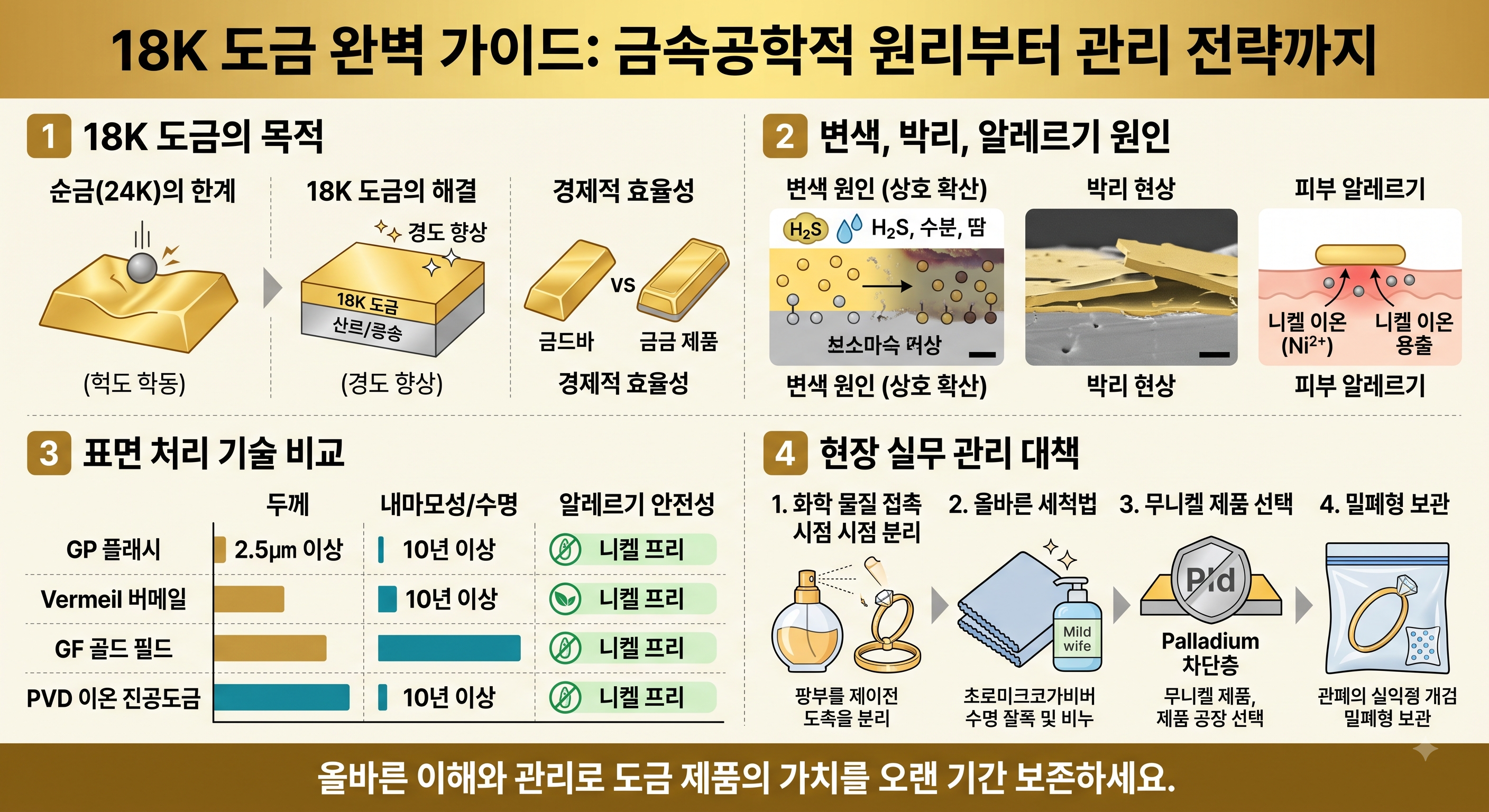 18K 도금 장신구의 금속공학적 제조 목적과 박리 변색 예방 대책