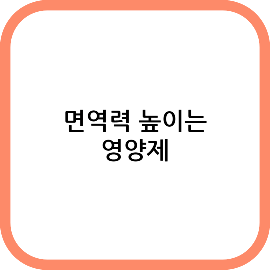 면역력 높이는 영양제