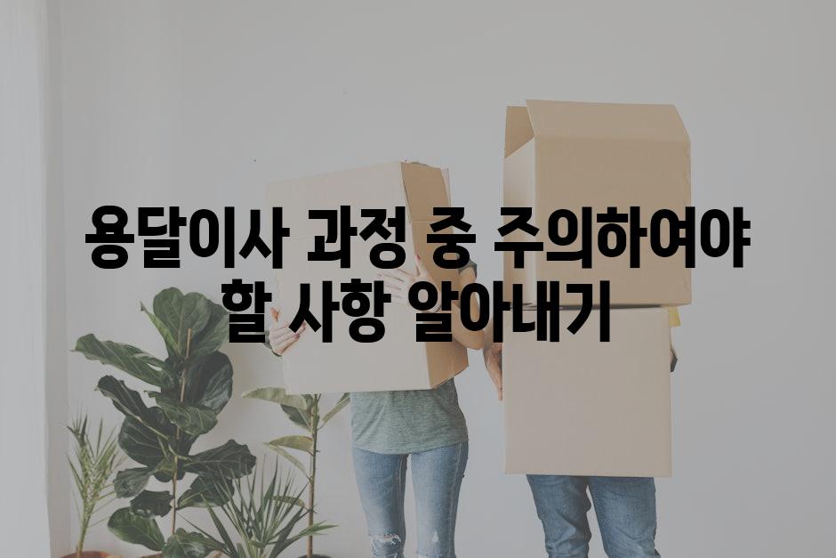 용달이사 과정 중 주의하여야 할 사항 알아내기