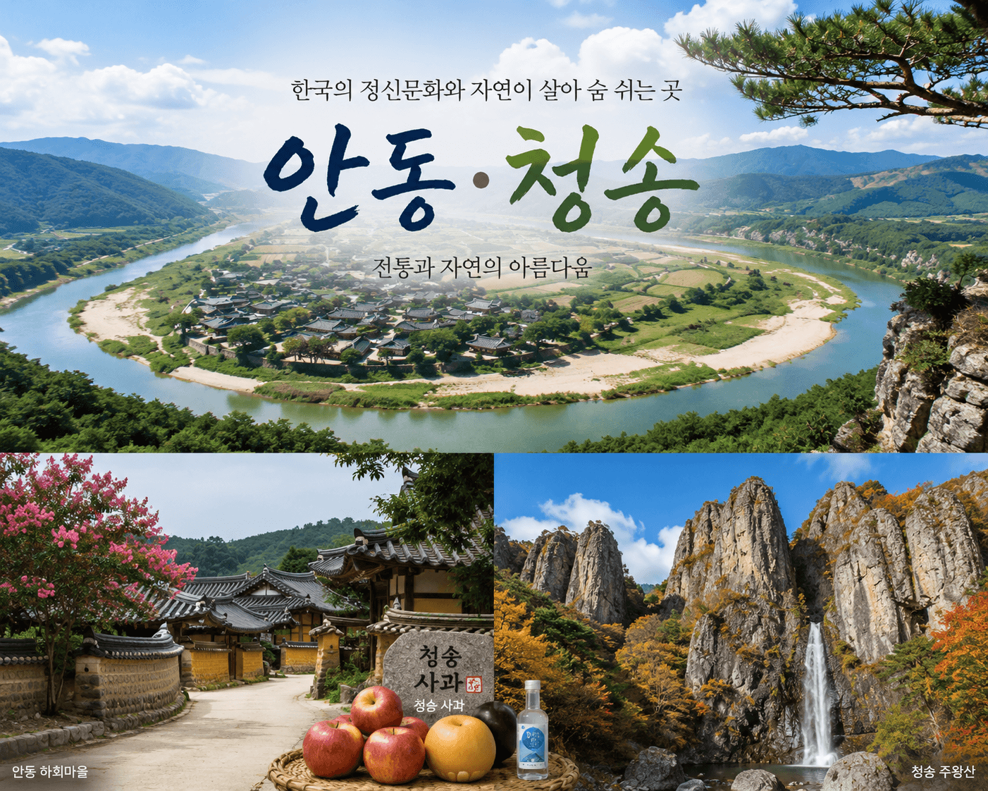 안동과 고풍스런 멋과 청송의 사과