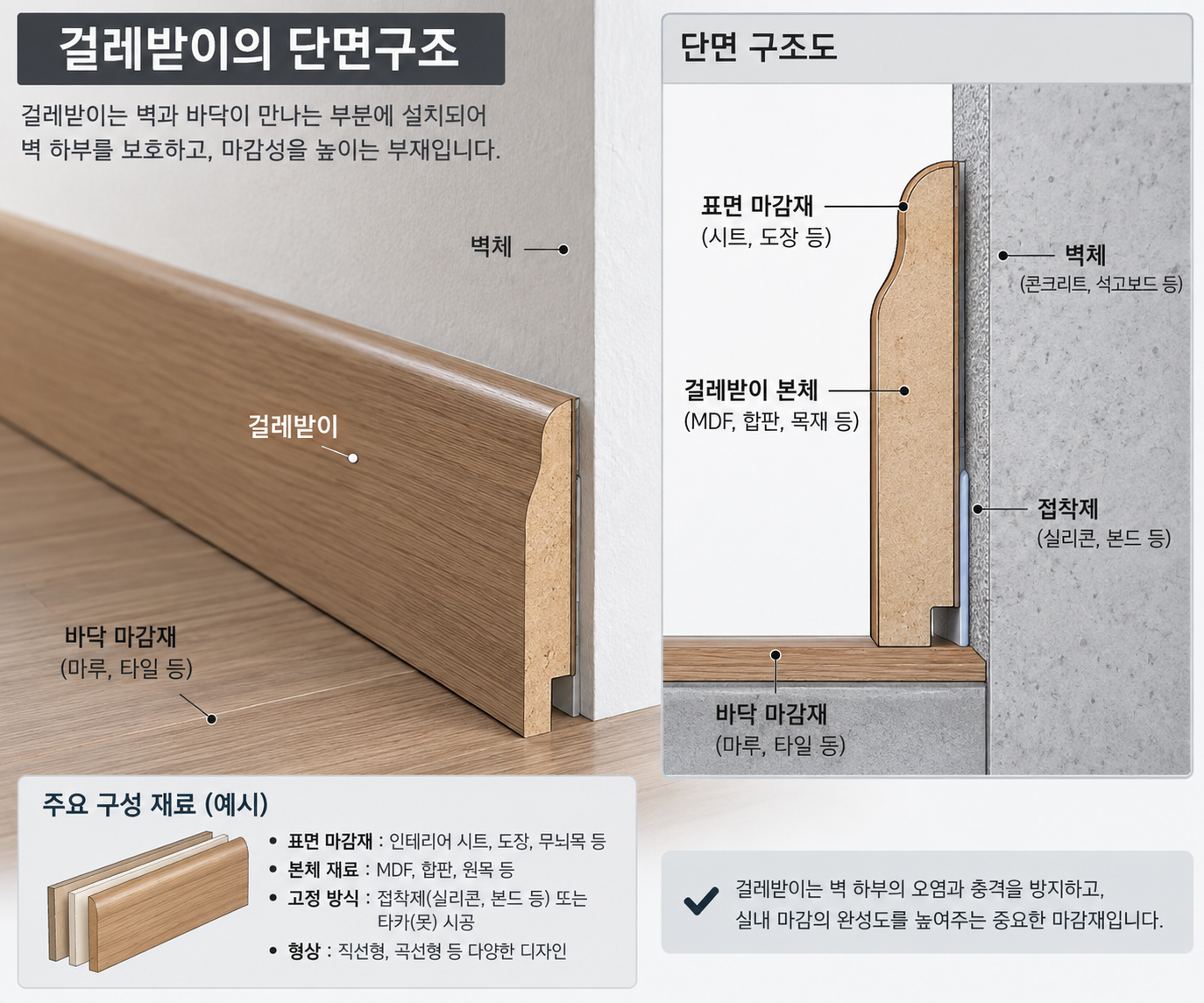 걸레받이의 기본 역할