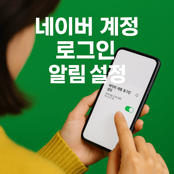 네이버 계정 로그인 알림 설정 초록 배경