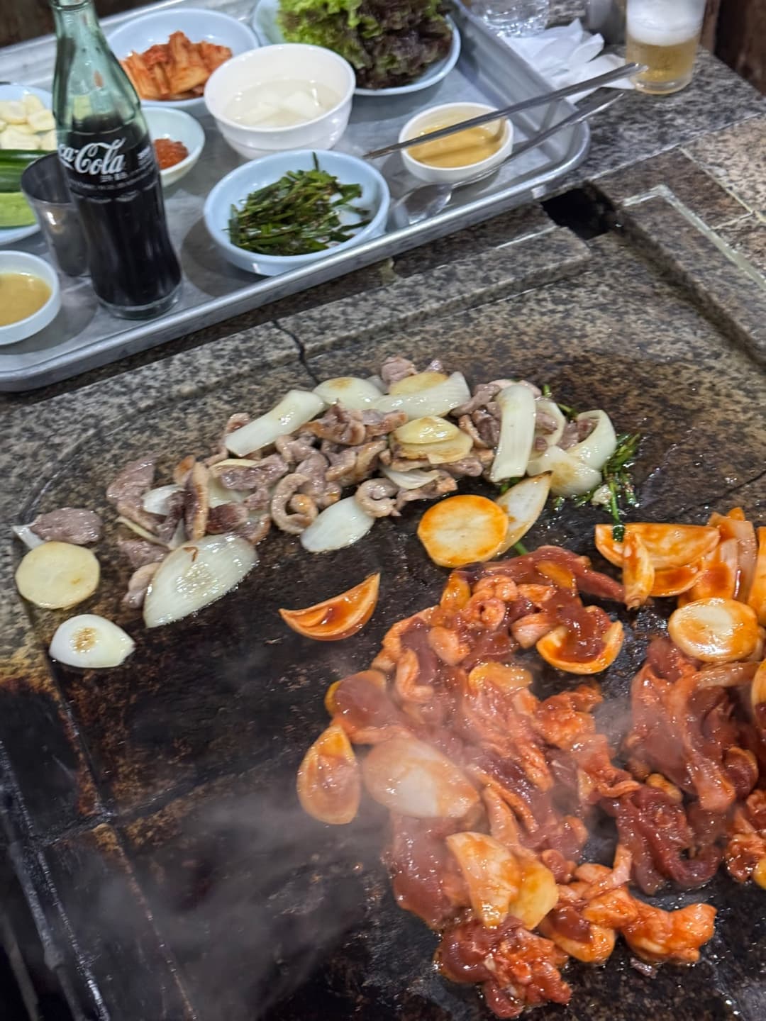 🦆 약수촌 – 돌판 위에서 구워먹는 생오리의 정석, 남양주 진접 오리구이 맛집