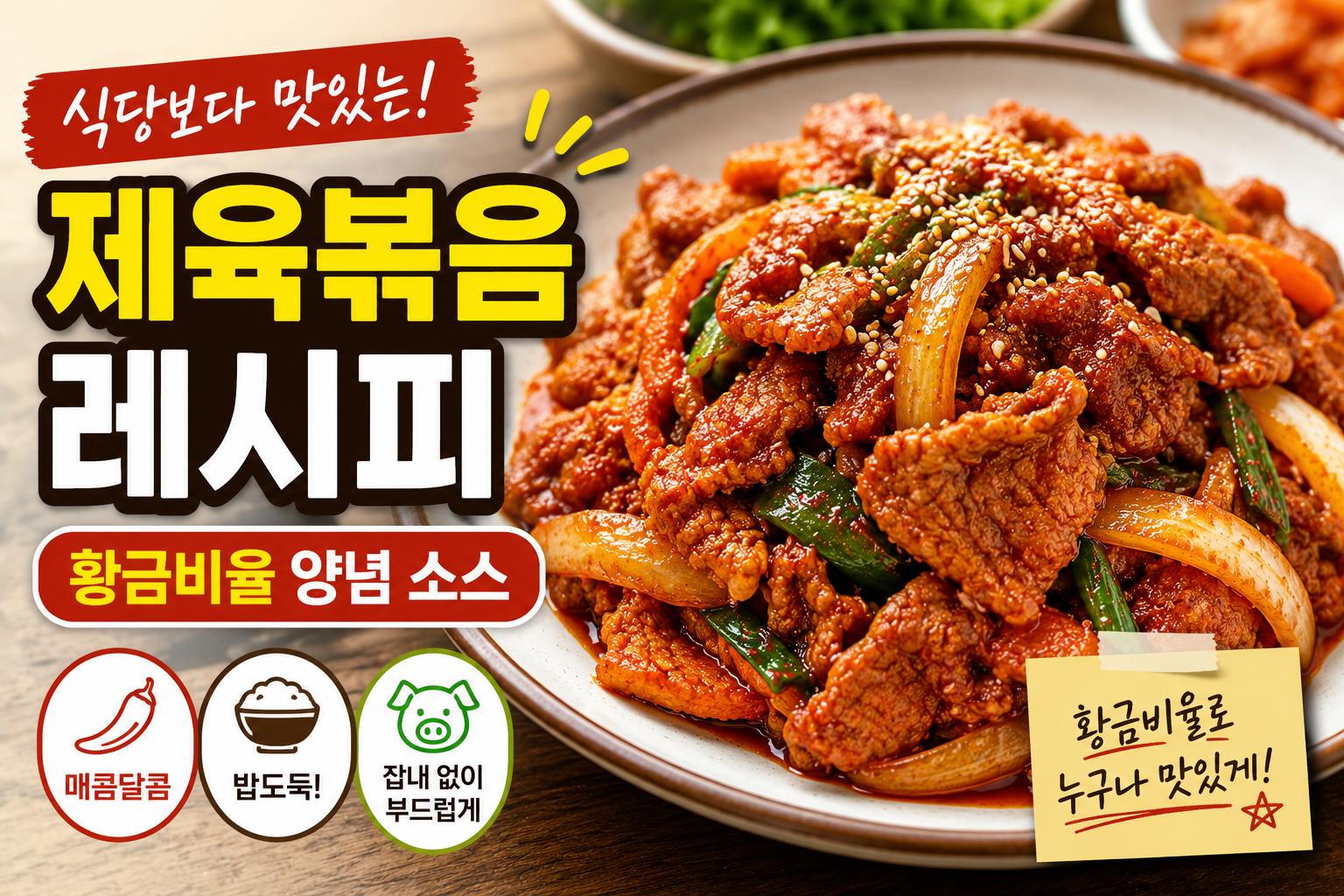 제육볶음 레시피 소스 양념 황금비율|식당보다 맛있는 비법 공개