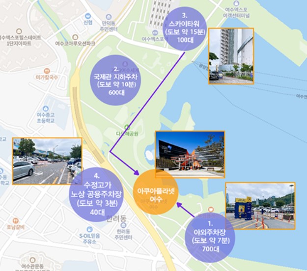 여수-아쿠아플라넷-주차정보-지도