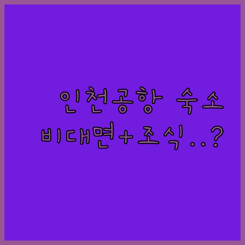 비대면 체크인 가능한 인천공항 주변 ..