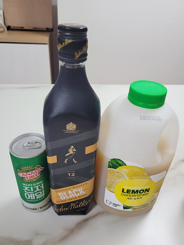 위스키 하이볼 만드는 재료 이미지