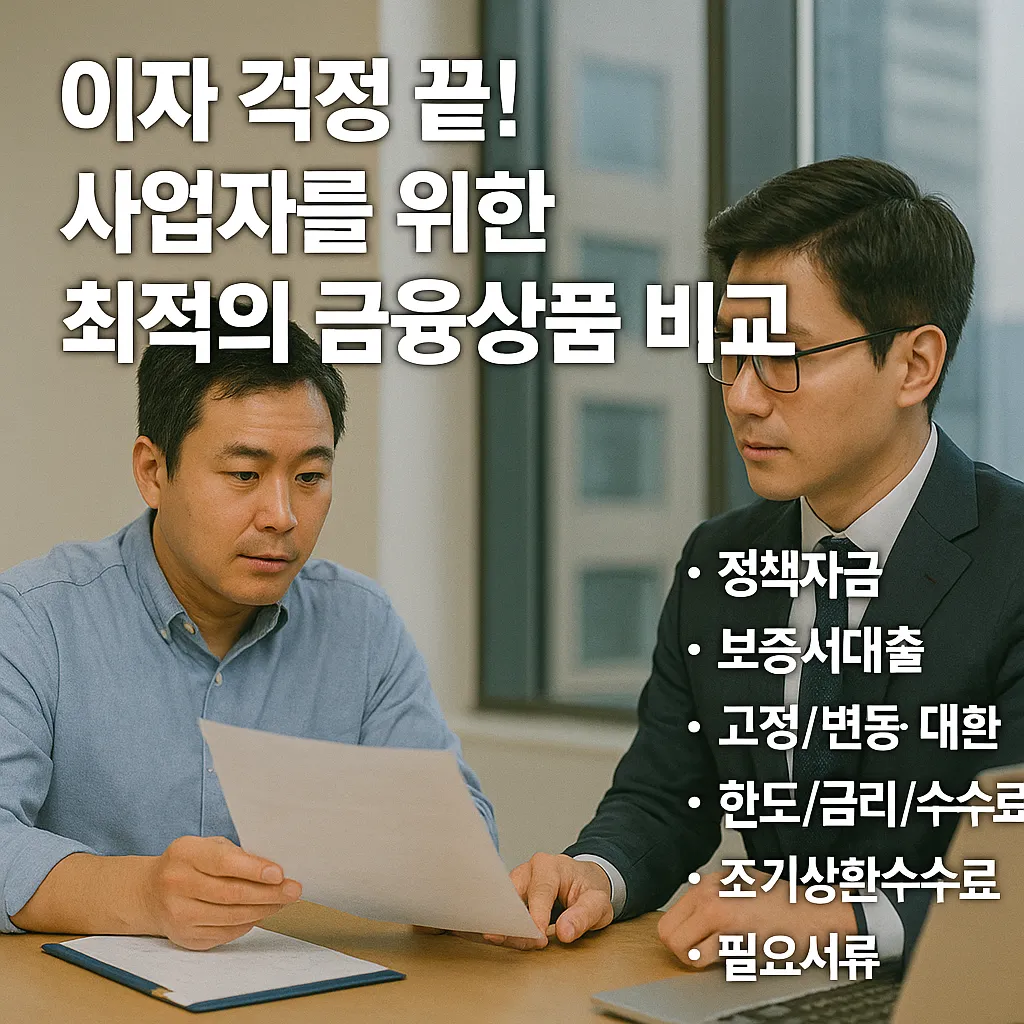 이자 걱정 끝! 사업자를 위한 최적의 금융상품 비교