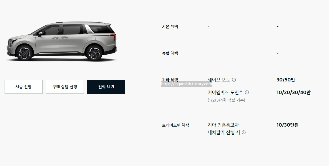 25년 8월 2025 카니발 세이브 오토, 기아멤버스 포인트, 기아 인증중고차 내차 팔기 구매 혜택