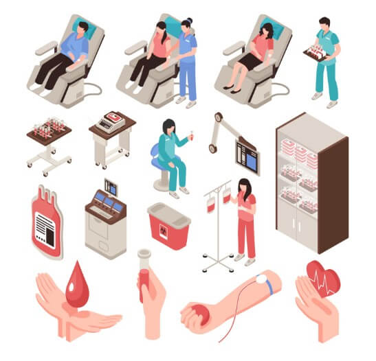 환자가 여러 가지 검사를 통해 건강검진을 받는 모습