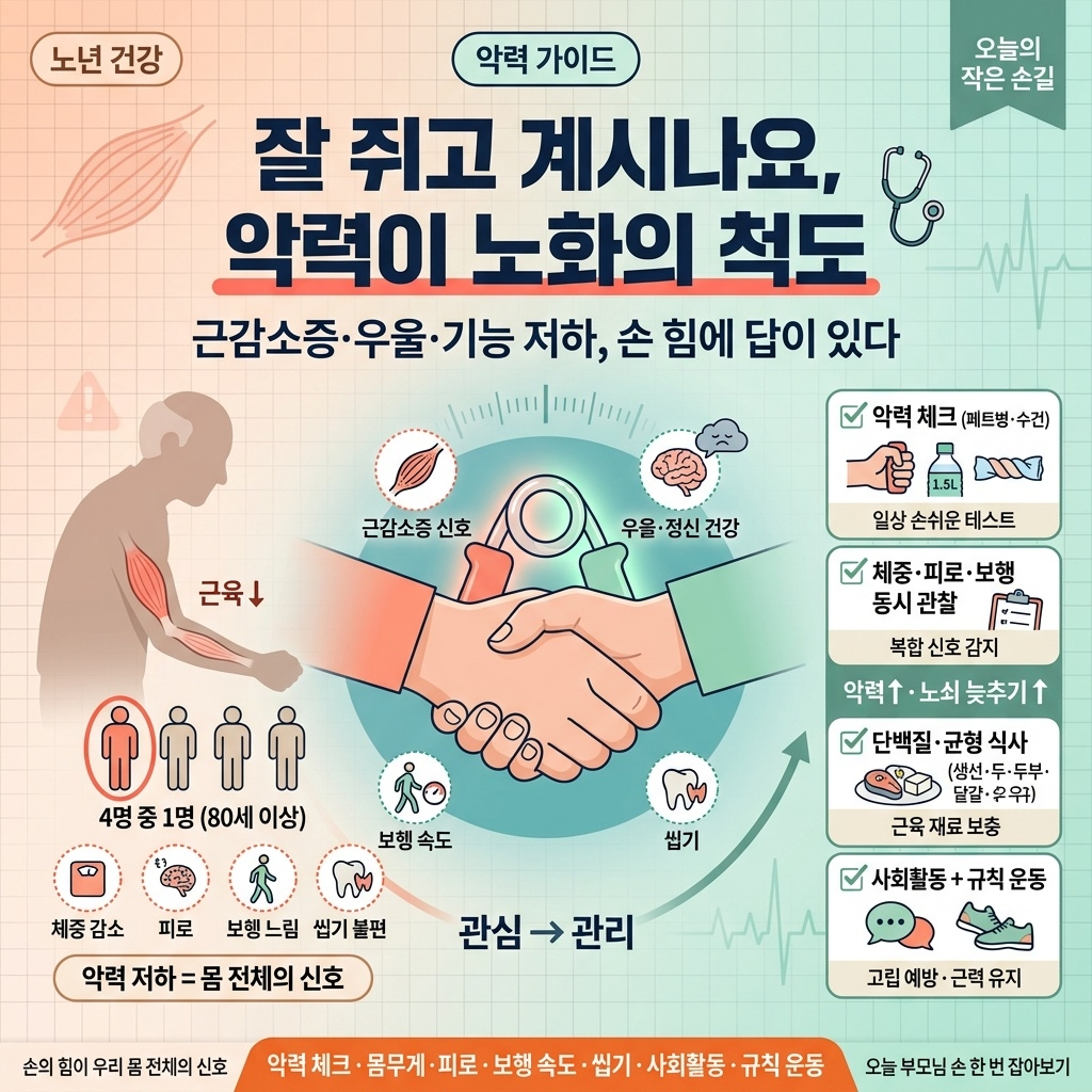 &lsquo;잘 쥐고 계시나요&rsquo;&hellip;노화 척도 악력, 근감소증&middot;정신 건강 과 직결