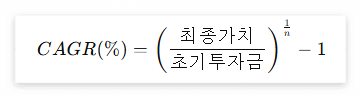 연평균 수익률 공식