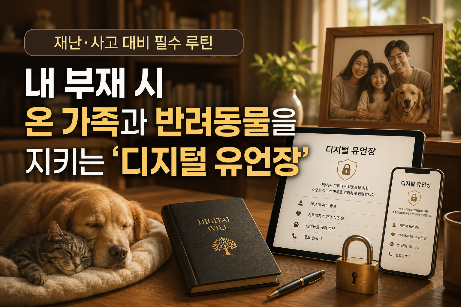 내 부재 시 온 가족과 반려동물을 지키는 디지털 유언장 안내 이미지